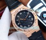Swiss Replica Vacheron Constantin Overseas Watch Rose Gold Black Dial 42mm